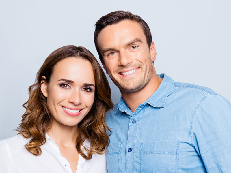 Confident Smiling Adult Casual Couple